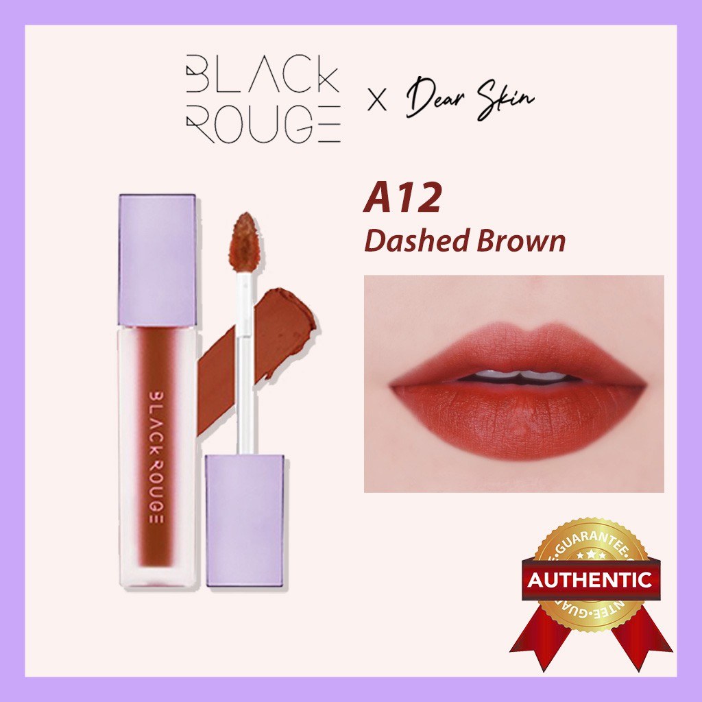 [Chính Hãng] Son Black Rouge A12 – Dashed Brown Nâu Đỏ Gạch Trầm - Ver 2 A12 Blackrouge A12