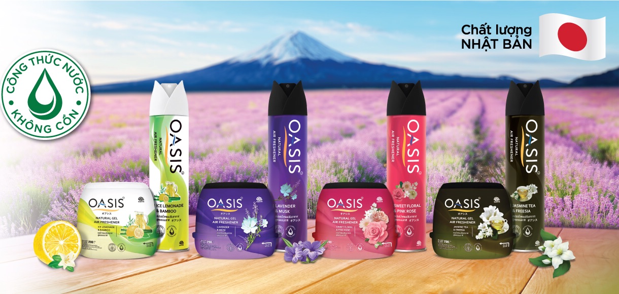 Combo 2 Xịt phòng OASIS Natural (Hương Lavender) Hương thơm từ thiên nhiên