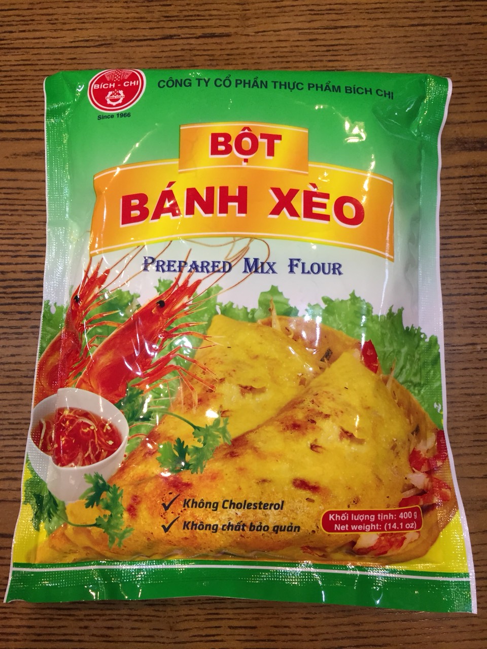 Bột bánh xèo công ty bích chi gói 400 gram dùng chay mặn đều được