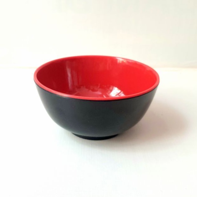 Chén cơm,súp nhựa melamine 2 lớp đỏ đen size 11.2 x 5.4 cm