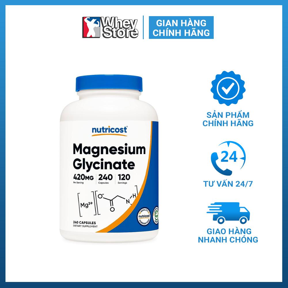 Sản phẩm hỗ trợ cơ bắp Nutricost Magnesium Glycinate 420mg 240 viên Chính