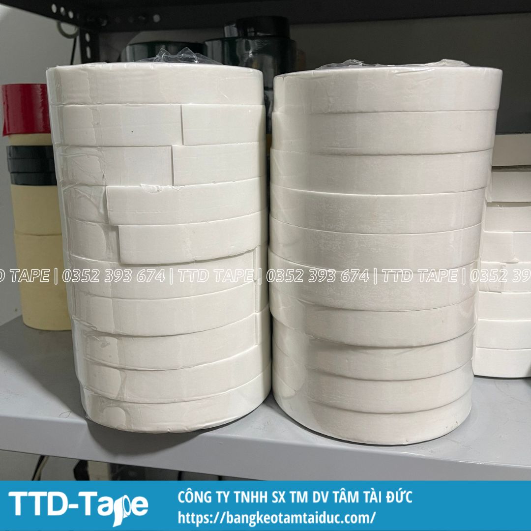 Xả kho băng keo xốp 2 mặt trắng 24mm dài 5 mét 1 cây gồm 10 cuộn