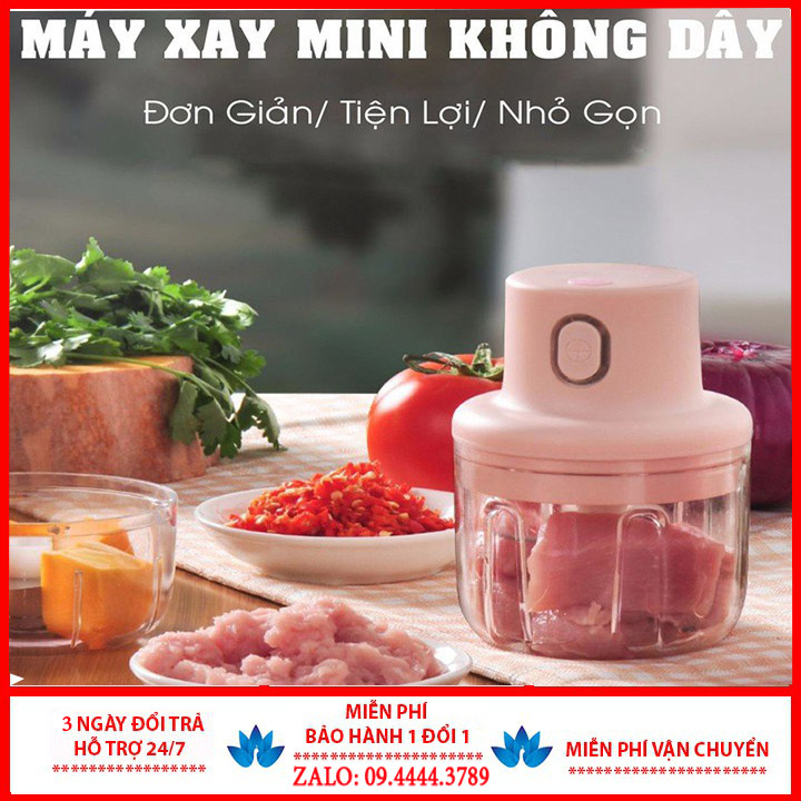Máy xay tỏi ớt bằng điện mini, máy xay sinh tố chế biến xay nhuyễn mọi thứ thật dễ dàng, máy xay tỏi ớt mini không dây đa năng tiện lợi -alido bảo hành lỗi 1 đổi 1
