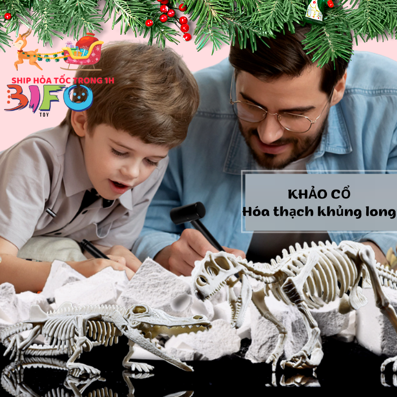 Đồ chơi khảo cổ đào đá đi tìm dấu tích khủng long hóa thạch bộ xương cổ đại đồ chơi lắp ráp mô phỏng khủng long