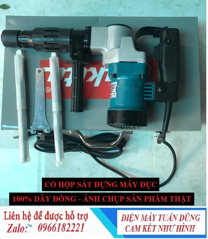 Máy đục bê tông Makita HM0810T, Tặng 2 mũi đục - Hộp đựng bằng sắt xách đi tiện dụng - ảnh chụp sản phẩm thật