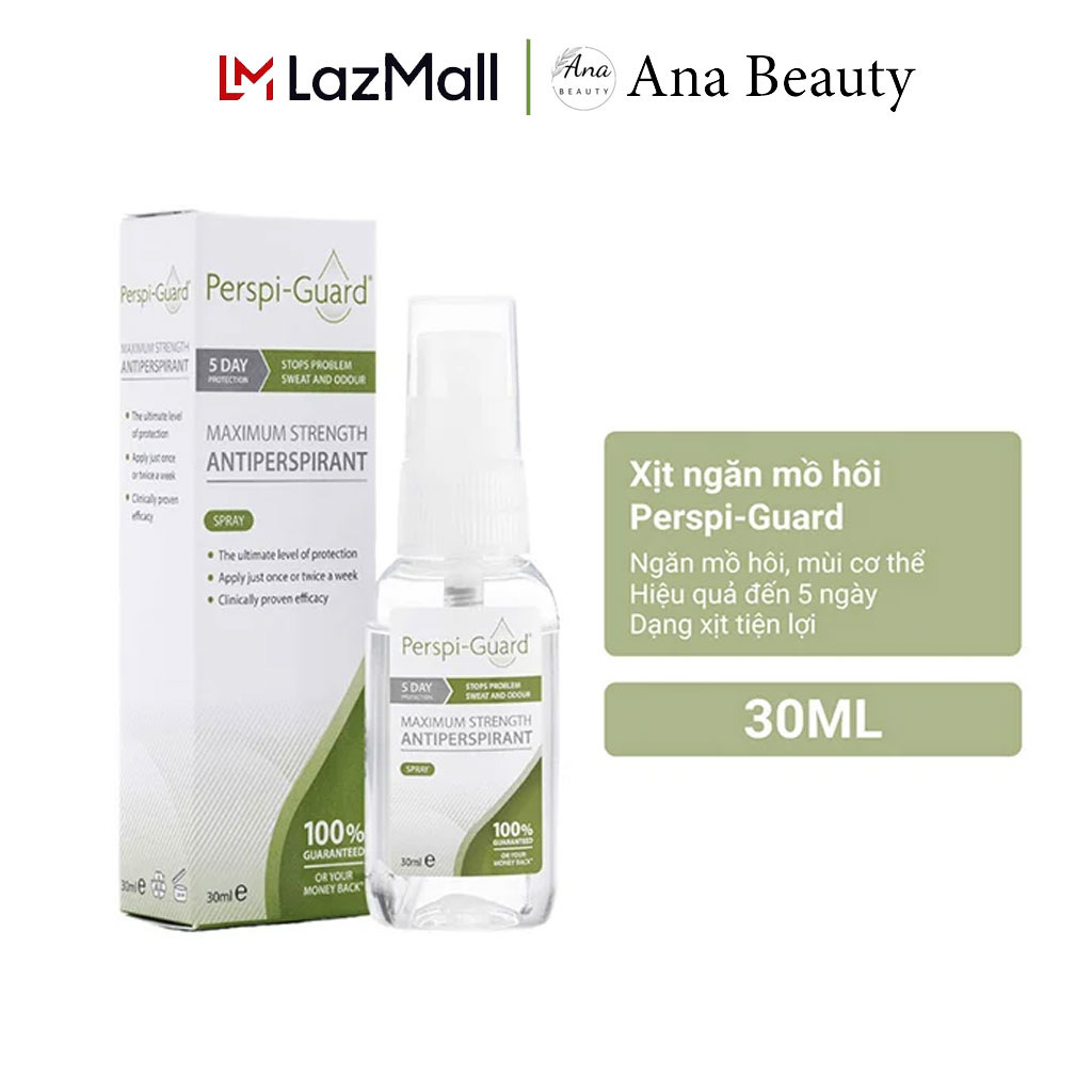 Xịt Khử Mùi Ngăn Mồ Hôi Toàn Thân Perspi Guard Spray 30ml Không Gây Ố Vàng Áo