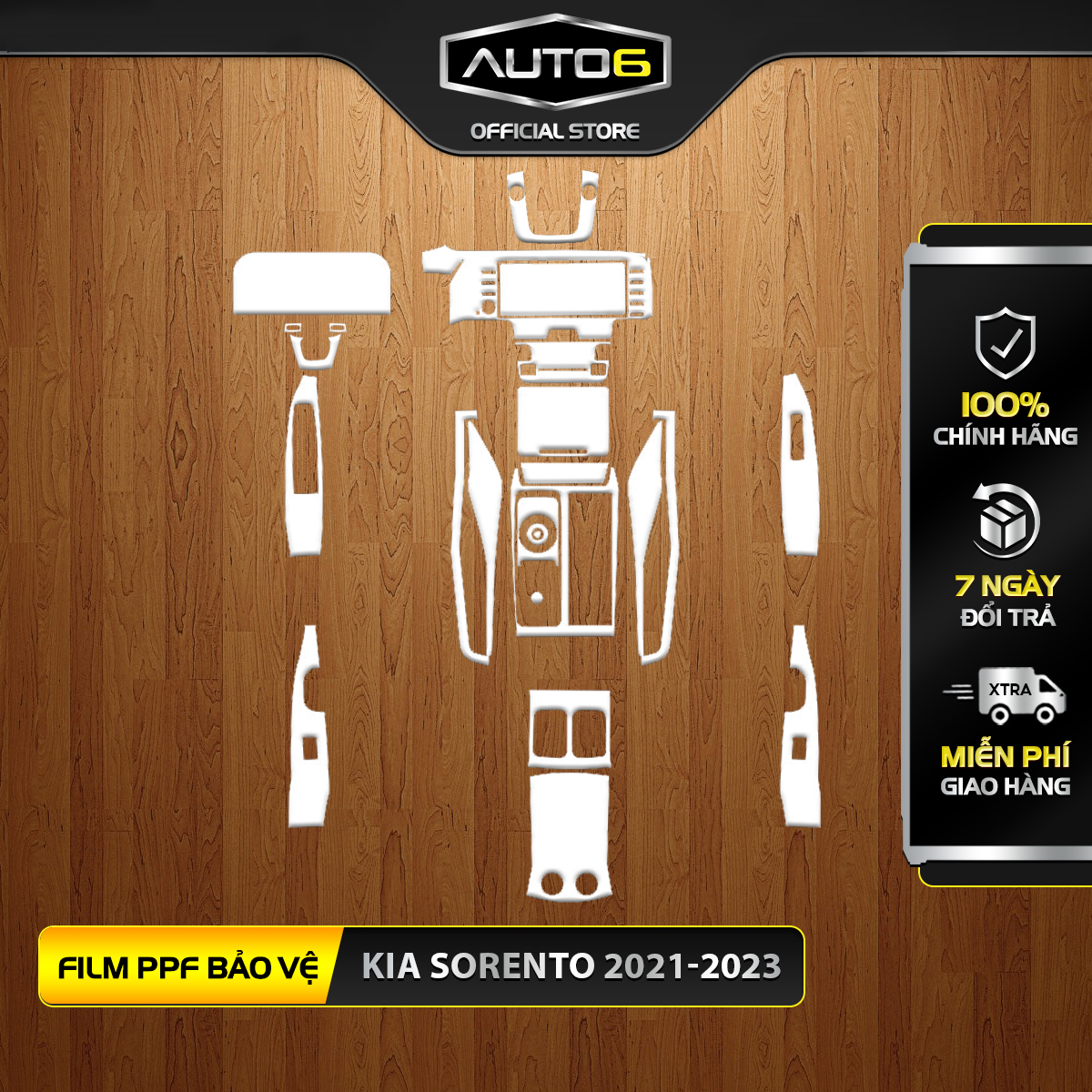 KIA SORENTO 2021-2024 - Film PPF dán bảo vệ nội thất -AUTO6- Made in Việt Nam, chống xước, làm mờ đi các vết xước cũ hiệu quả. Giữ lại độ zin bóng cho xe