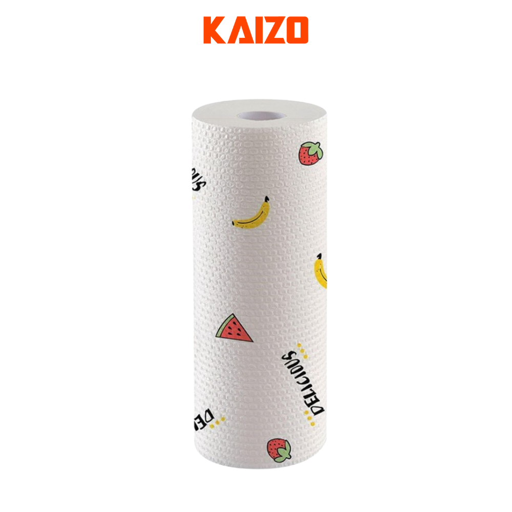 Cuộn khăn giấy ăn lau bếp đa năng kích thước 25cm KAIZO MART - Giấy lau mềm, dai, có thể dùng nhiều lần