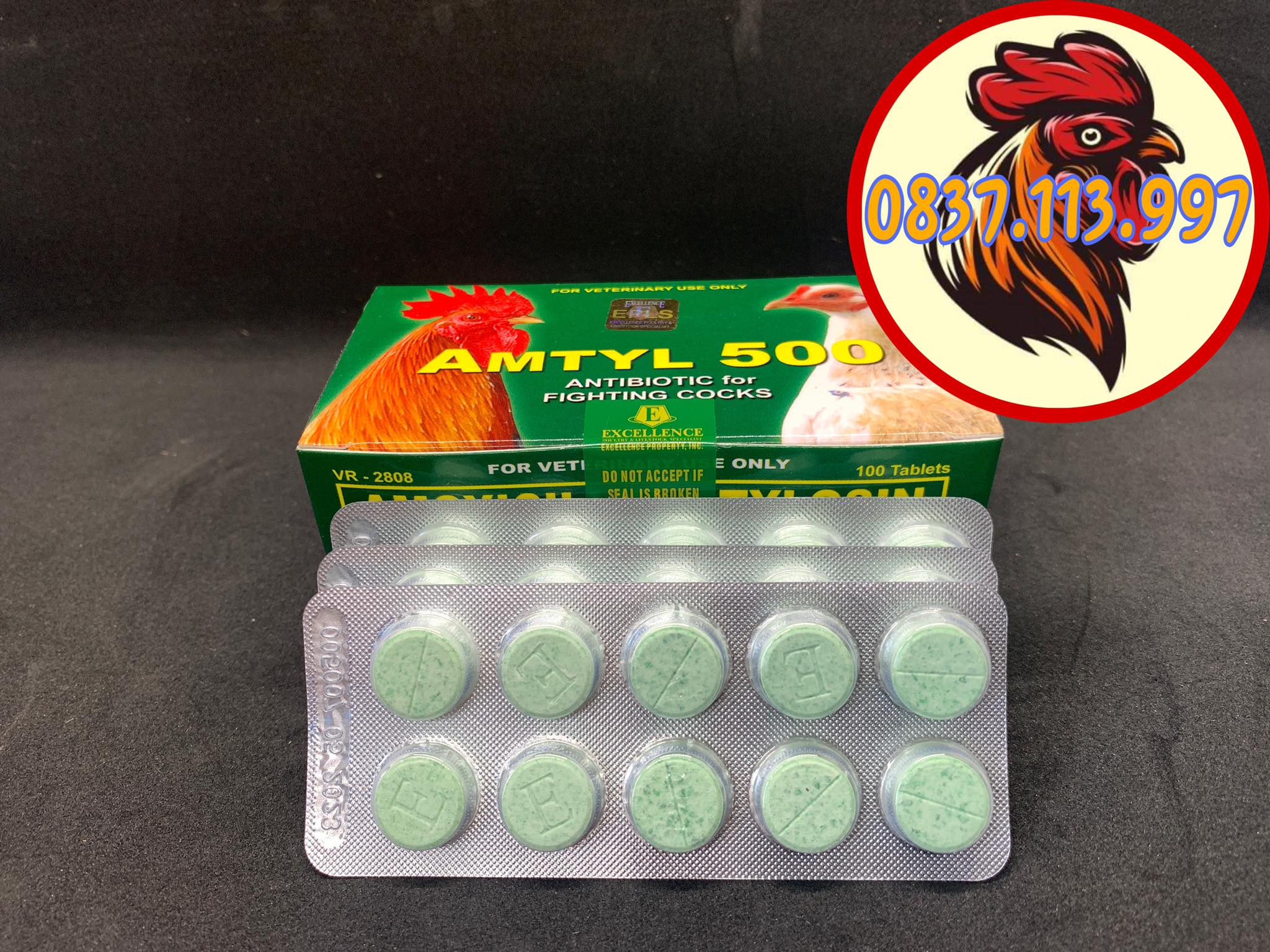 AMTYL 500 SỔ MŨI, KHÒ KHÈ ,PHÂN XẤU CHO GÀ ĐÁ 1 VỈ 10 VIÊN