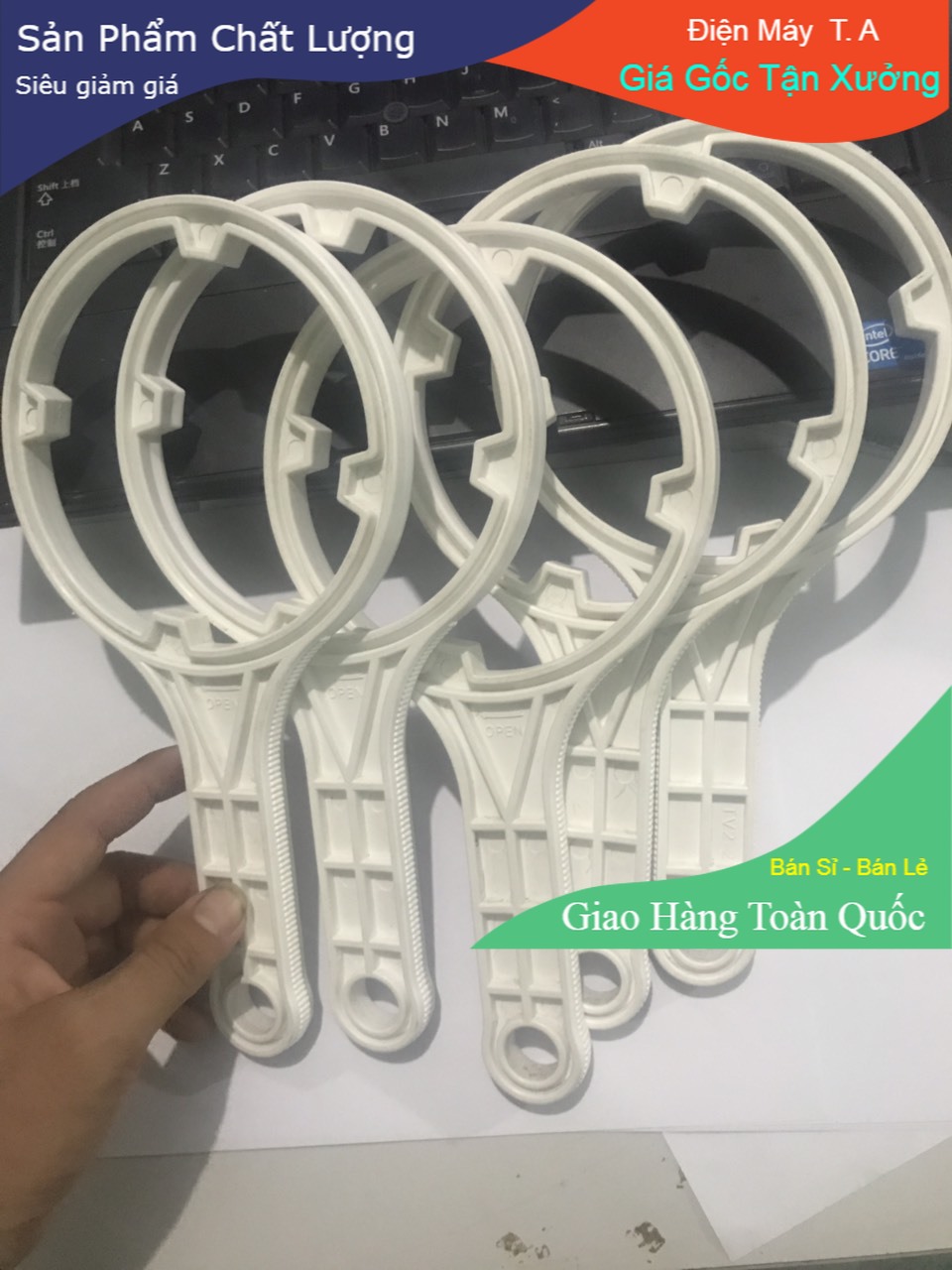 Tay vặn cốc lọc 10 inch ,tay vặn cốc lọc thô 1,2,3