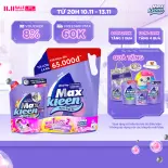 Combo Nước giặt xả MaxKleen Hương Nước Hoa Huyền Diệu: 1 Túi 3.8kg + 1 Túi 600g