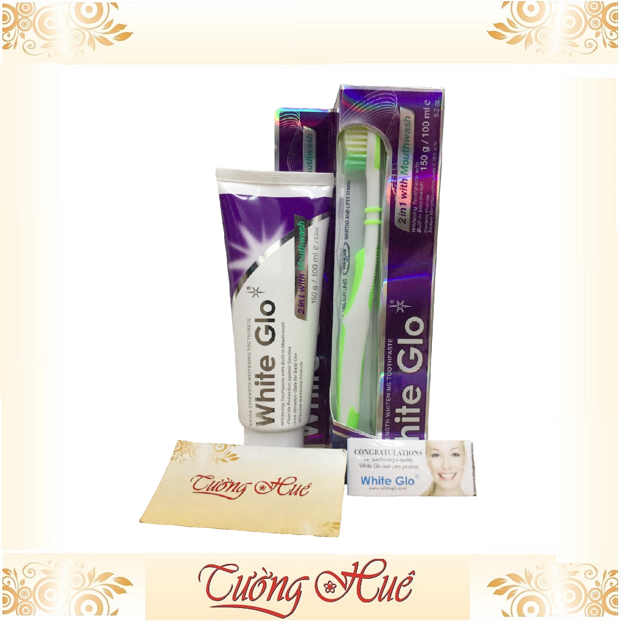Kem đánh răng White Glo 2in1 with Mouthwash -150g