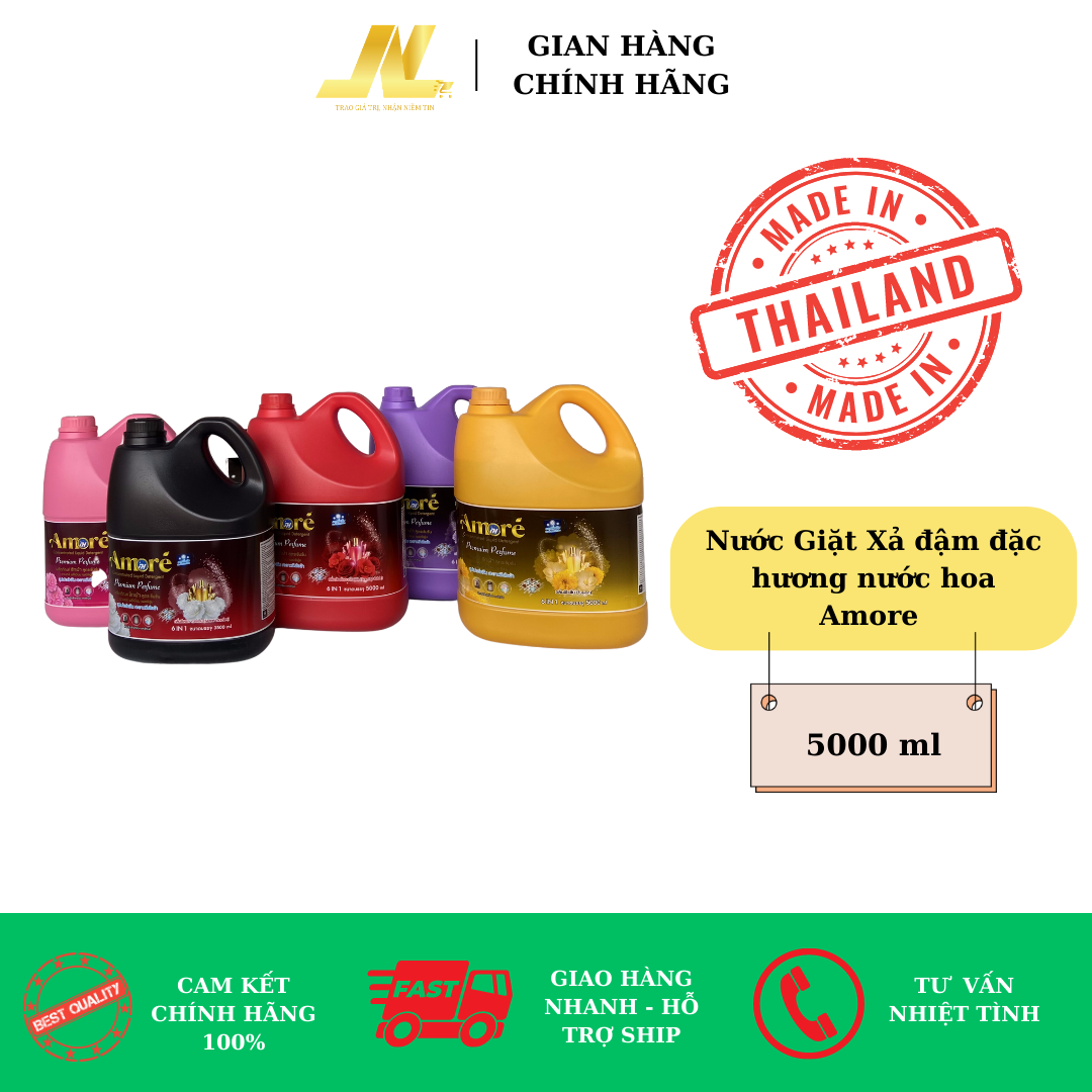 Nước Giặt Xả đậm đặc hương nước hoa Amore can 3.500 ml và can 5000ml