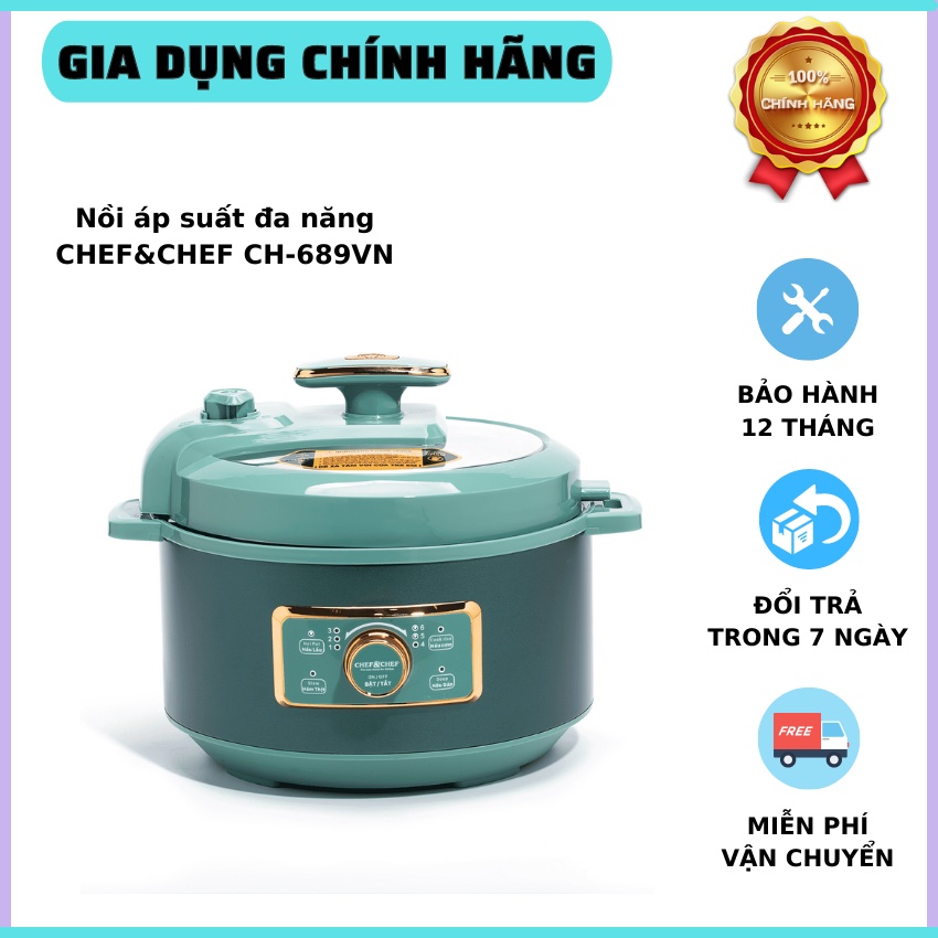 Nồi áp suất đa năng Chef & Chef [ CAO CẤP ] nồi ấp suất CH-689VN 4 lít tiết kiệm thời gian và năng lượng, nồi , nồi áp suất, áp suất, đồ gia dùng nhà bếp, nồi áp suất 4 lít