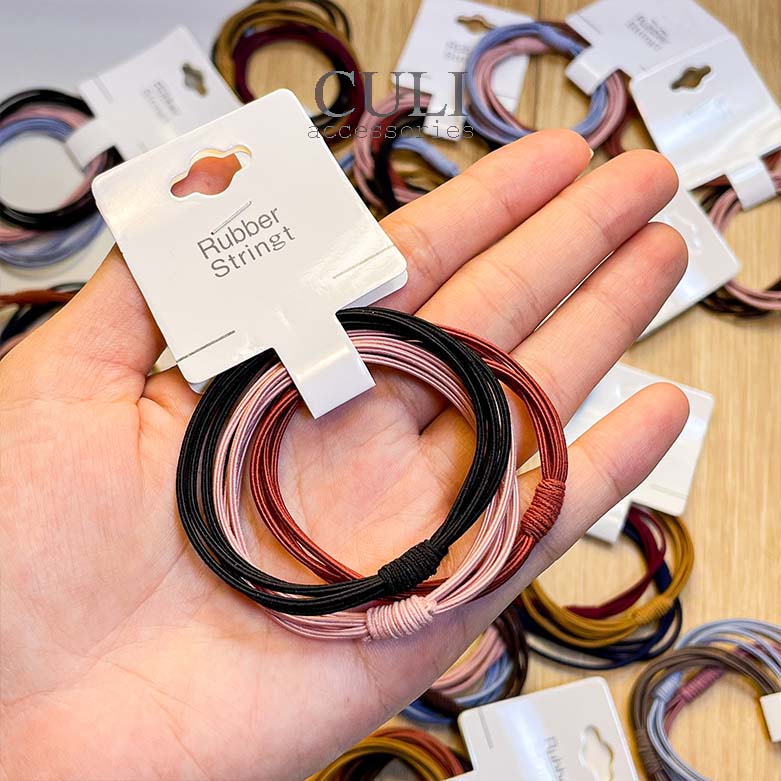 Dây cột tóc, combo 10 thun cột tóc sợi kép gân basic - Culi accessories