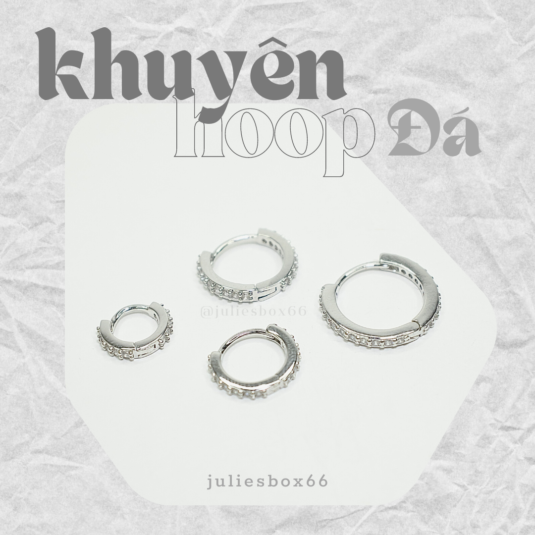   BÁN THEO CHIẾC Khuyên Tai Hoop Tròn ĐÍNH ĐÁ Xỏ Nam Nữ Hình Unisex Không Ngứa Không Dị Ứng Cá Tính Mẫu Mới Phong Cách Gothic Piercing Sụn Vòm Tai Vành Tai julies box 66 