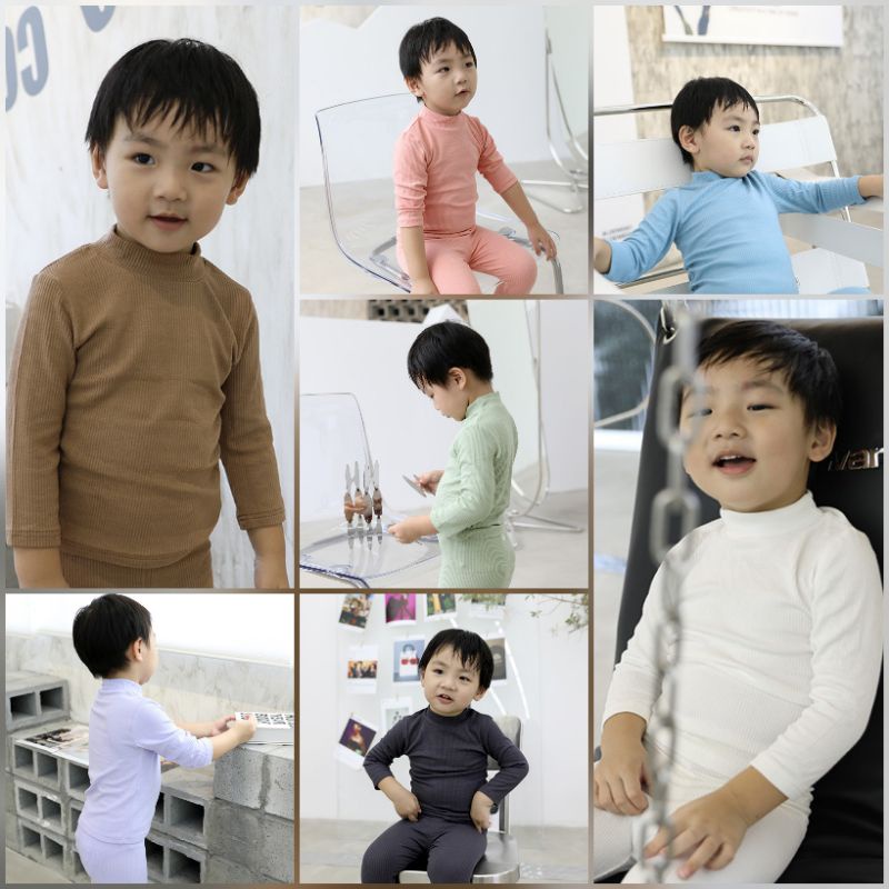 Áo thun tăm cổ 3 phân cho bé trai bé gái minkymom quảng châu