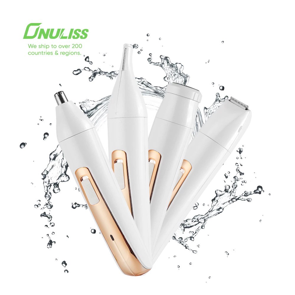 Máy Tỉa Lông 4 trong 1 Tỉa Lông Mày Tỉa Lông Body Vùng Kín Bikini Cạo Lông Mặt Lông Tay Lông Chân Sạc USB Nhỏ gọn Tiện Lợi 