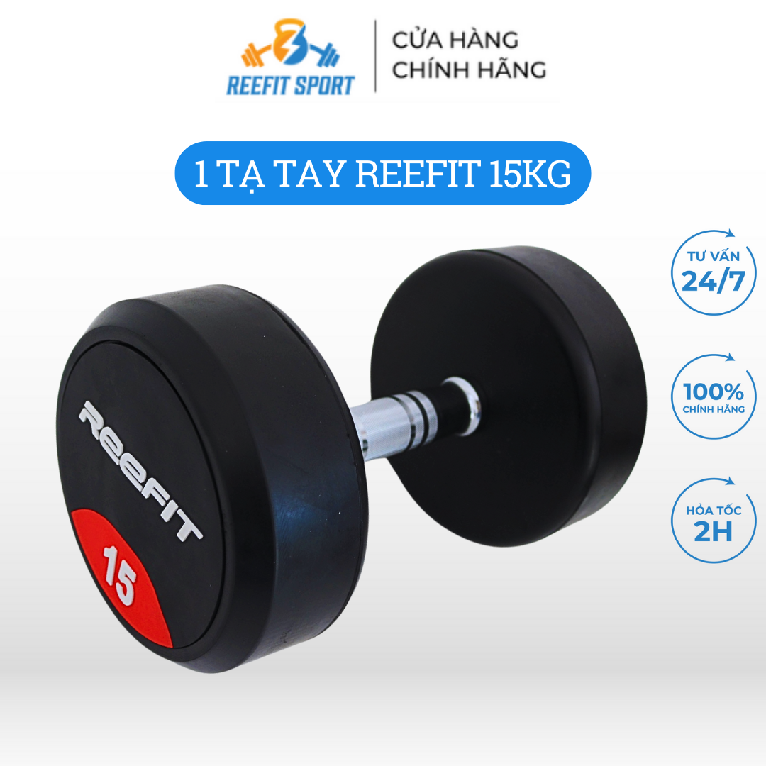 Tạ tay bọc cao su 15kg reefit tạ phòng tập