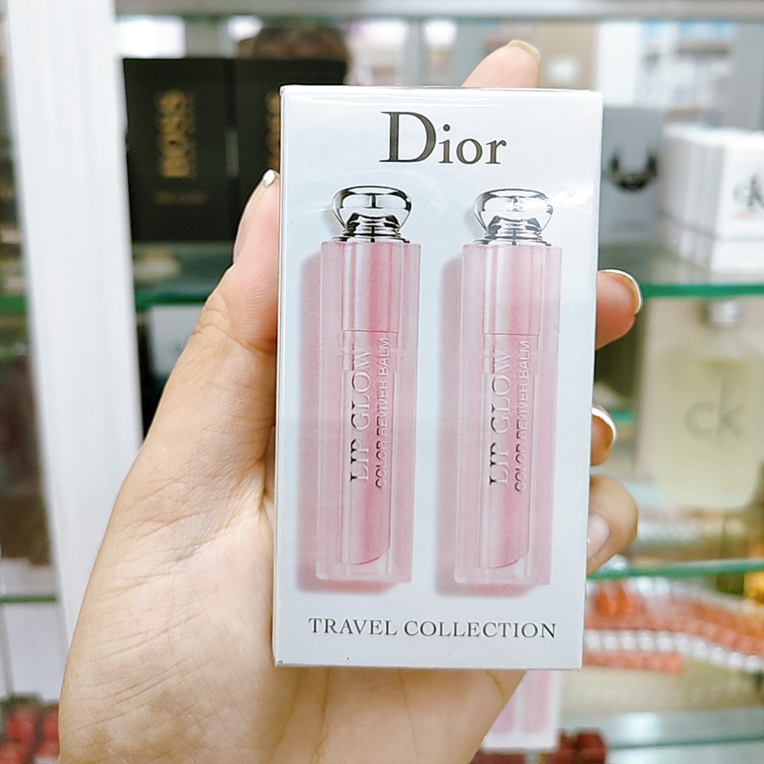 Set son dưỡng môi dior addict lip glow 001 pink và 004 coral
