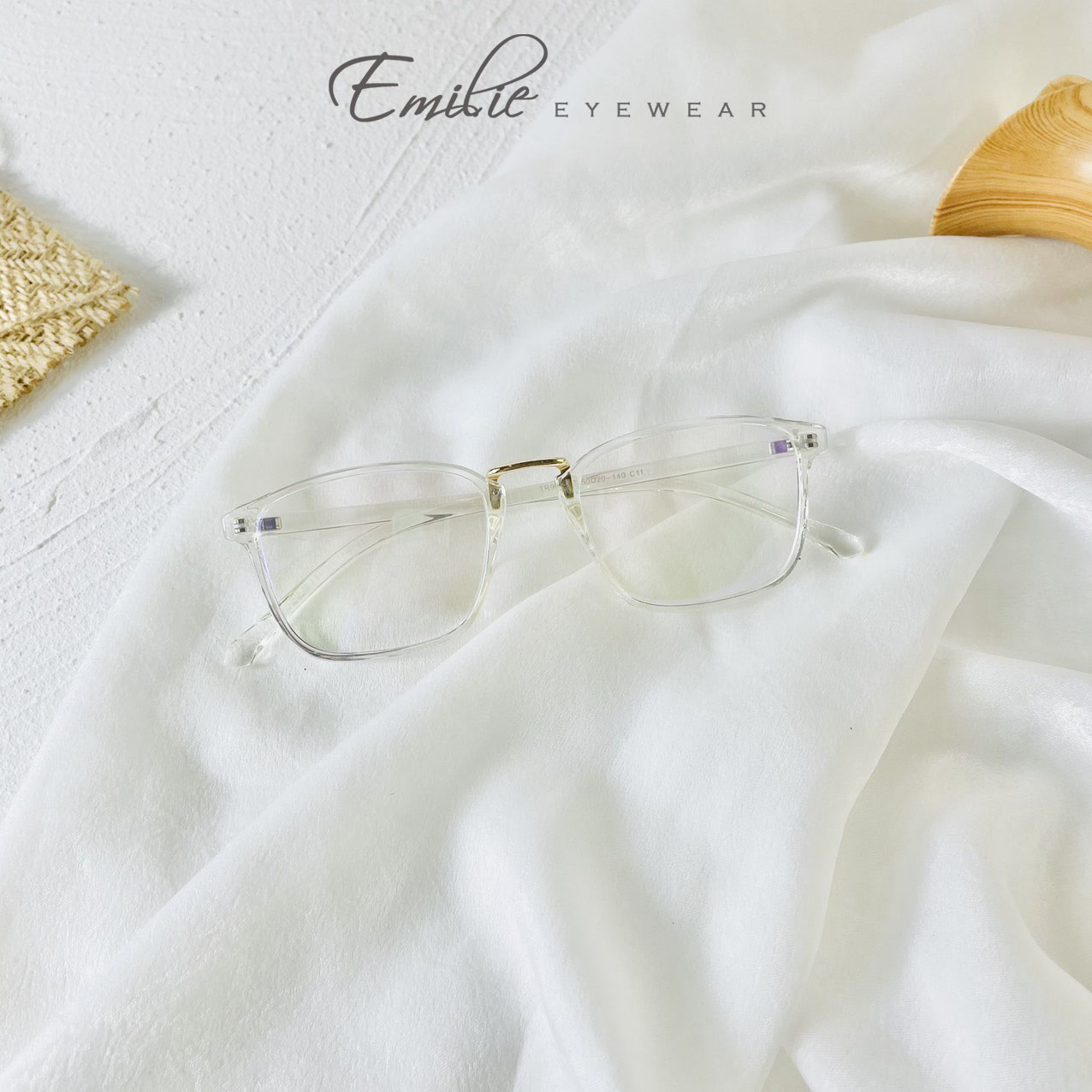 Gọng kính vuông nam nữ nhựa dẻo mảnh nhẹ Emilie eyewear 210