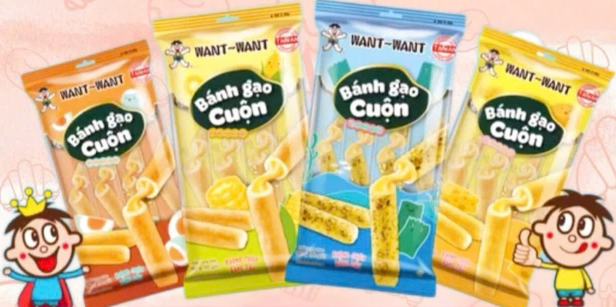  Bánh gạo cuộn Want Want 170g Phô mai Trứng muối Rong biển Bắp ngọt 
