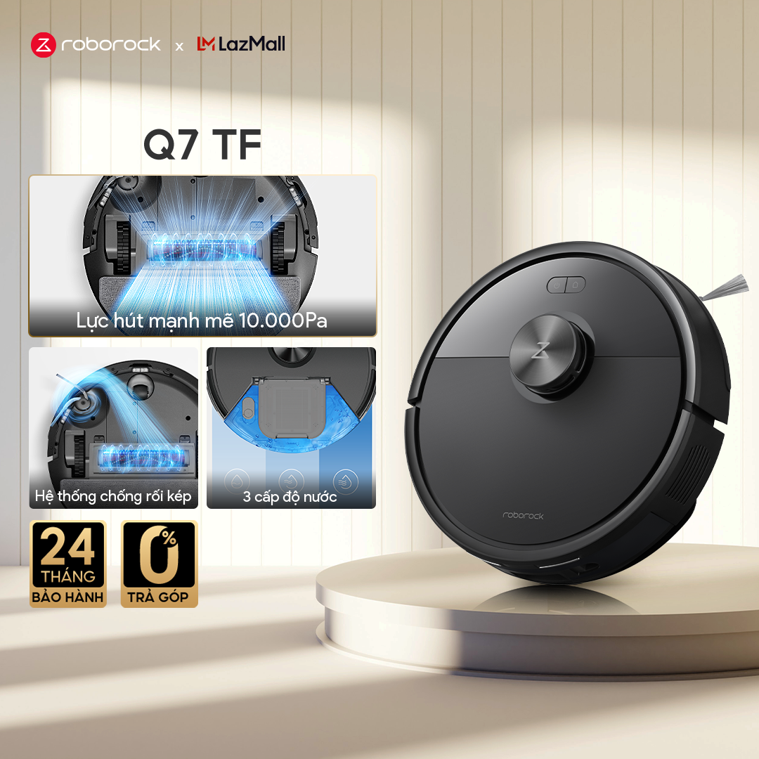  Roborock Q7 TF | Q10 PF | Q10 VF | Robot hút bụi lau nhà | Tự động đổ bụi - chống rối tóc | Phiên bản Quốc Tế | Bảo hành 24 tháng 