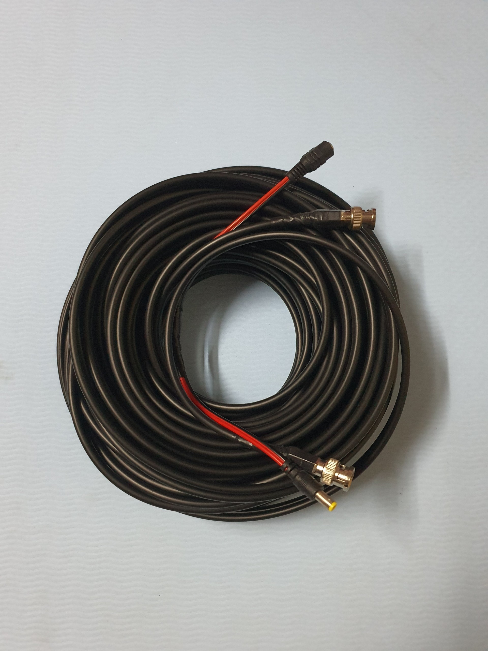 Cáp đồng trục liền nguồn cho camera bấm sẵn 2 đầu bnc dc 20m - loại tốt