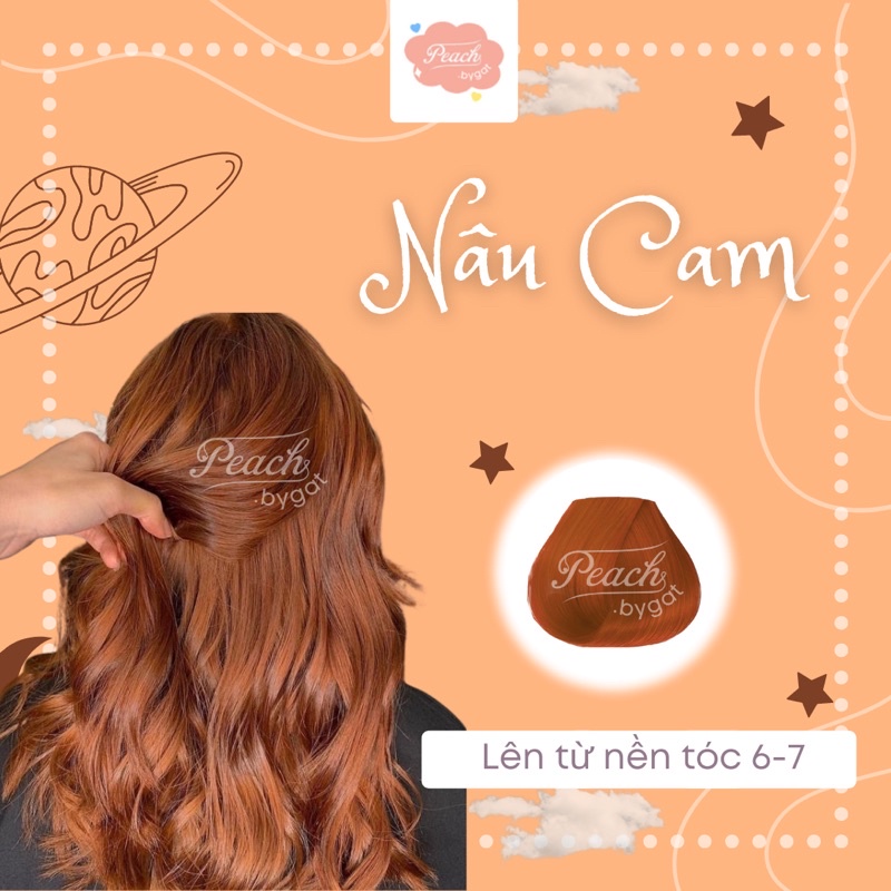 Thuốc nhuộm tóc NÂU CAM không cần thuốc tẩy tóc của Peach.bygat