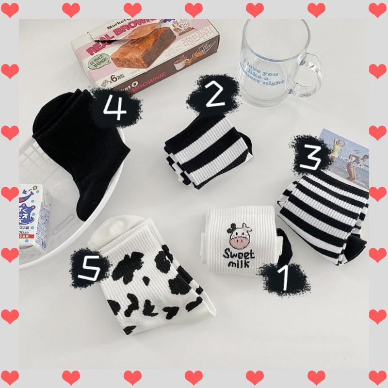 Tất cao cổ bò sữa 5 màu siêu xinh
