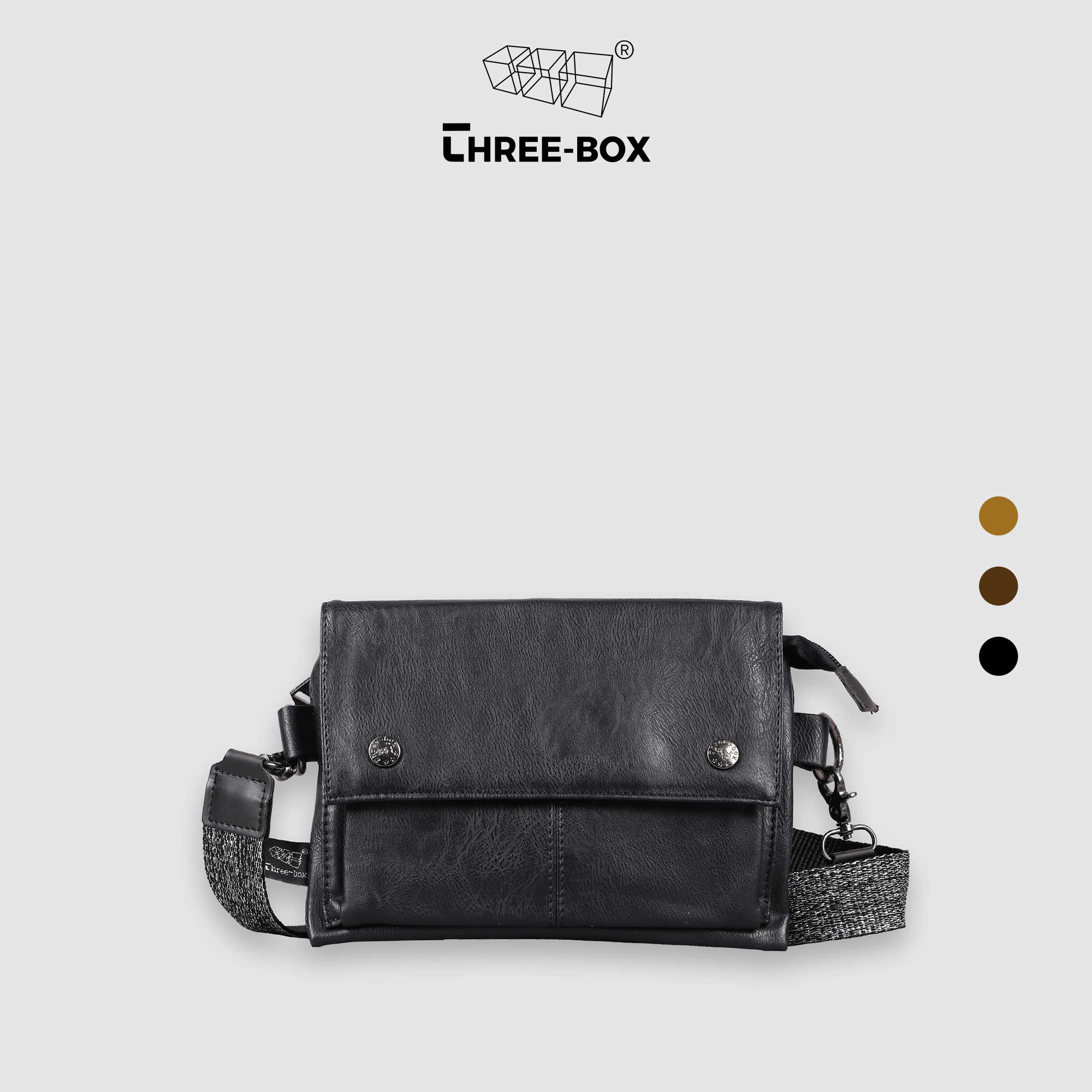 Túi đeo chéo mini Unisex quai đeo kim tuyến thương hiệu Three-Box - MS3614