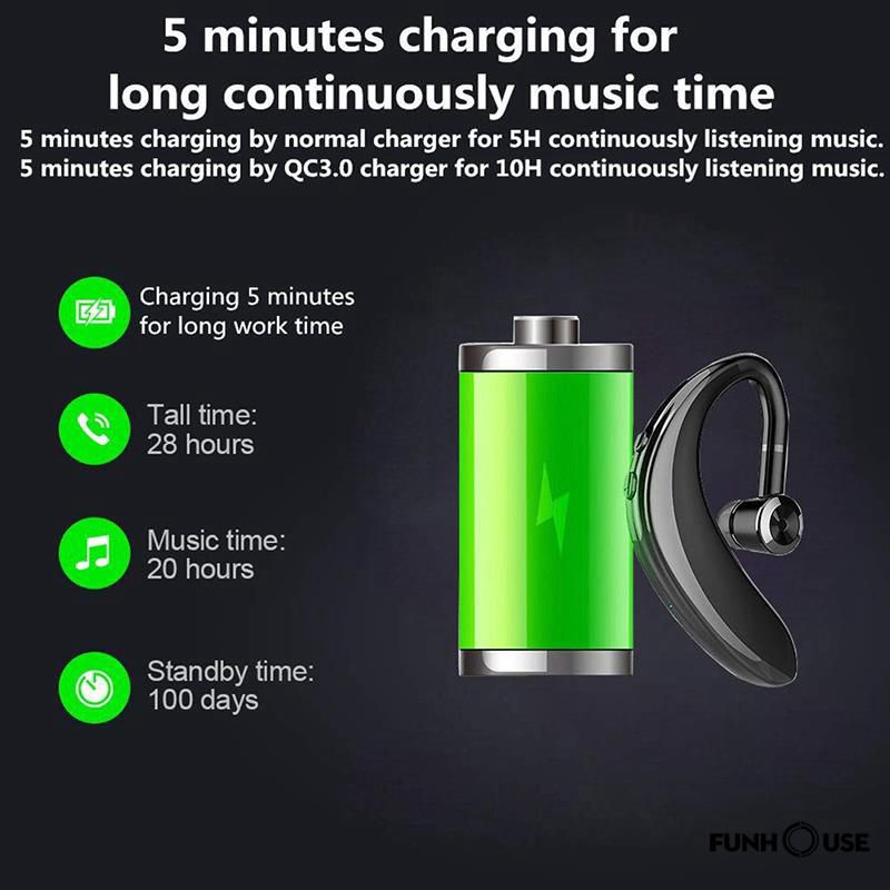 Tai nghe Bluetooth S109, pin khủng