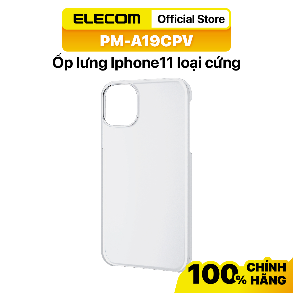 Ốp lưng iphone11 loại cứng elecom pm-a19cpvkcr - pm-a19cpvcr - pm-a19cpvstcr - hàng chính hãng