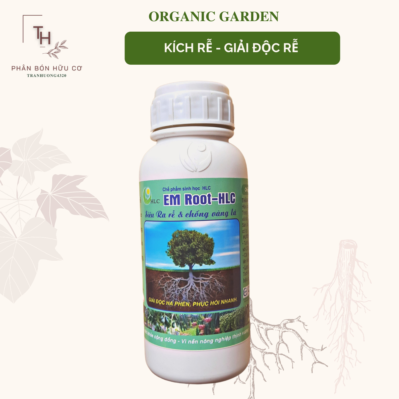 Chế phẩm sinh học em - root hlc 500ml siêu ra rễ, kích rễ, bung chồi, bật lộc