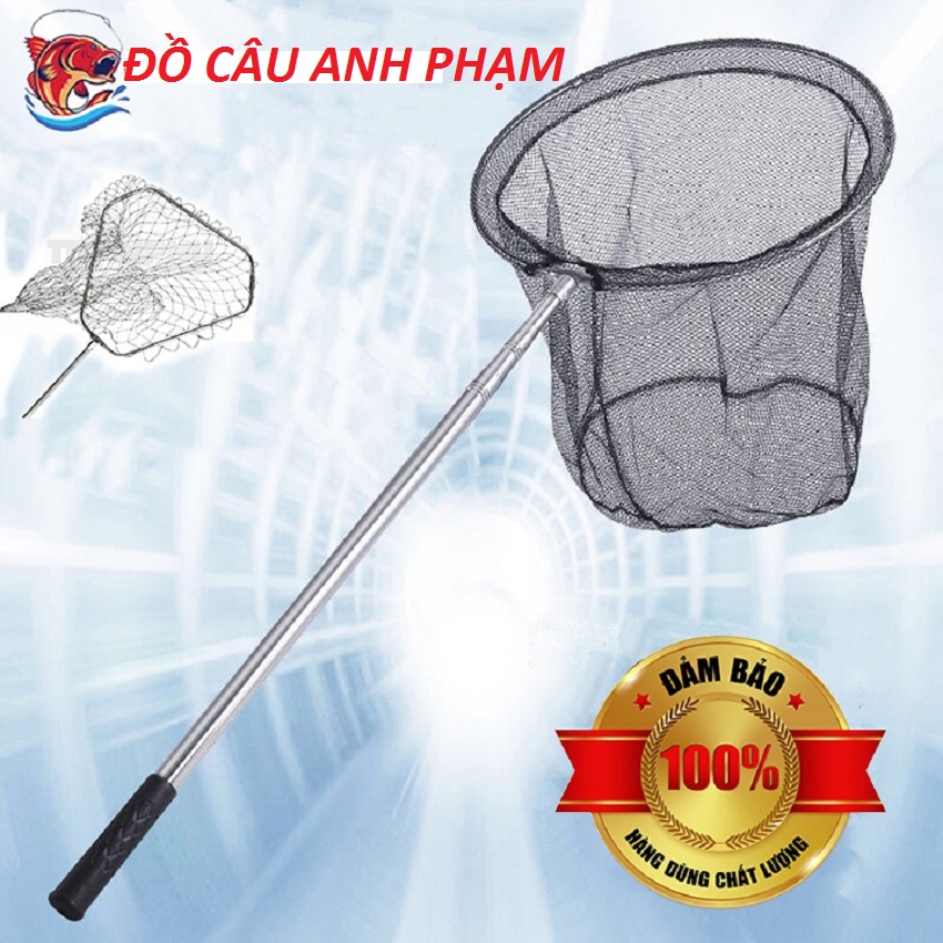 Vợt cá inox vành tròn vợt cá vành lục giác siêu khỏe pkt1 pkt-1