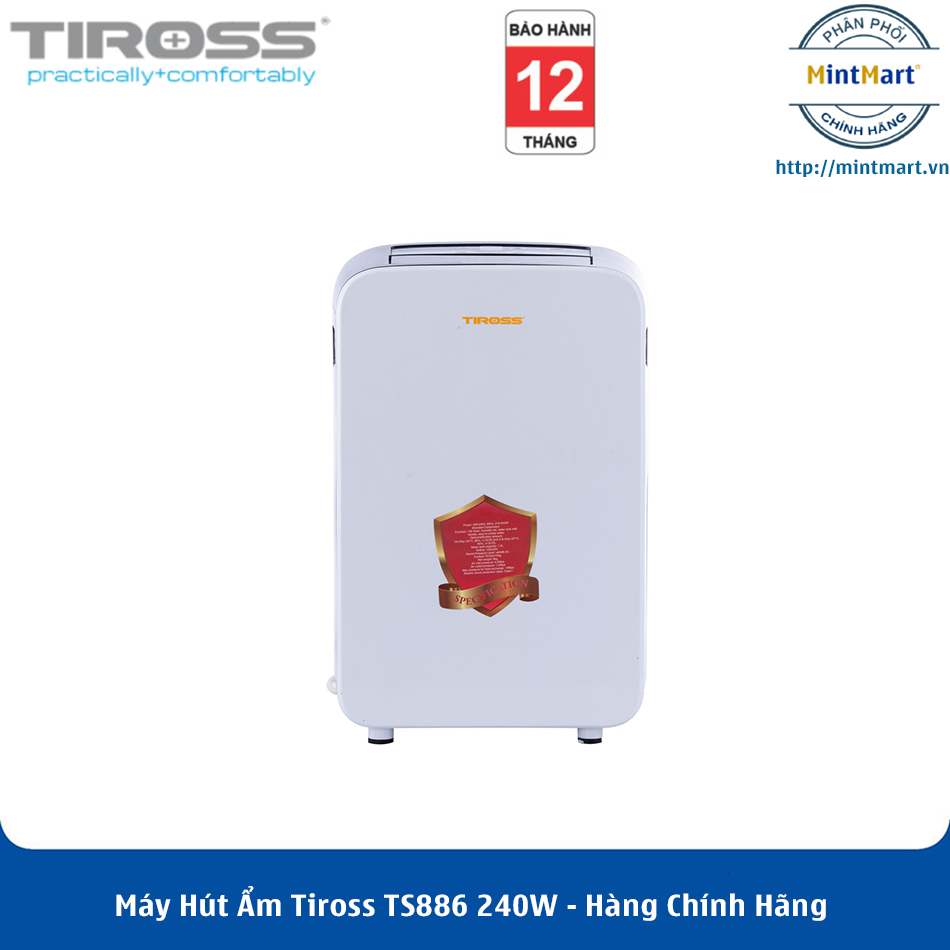 Máy hút ẩm tiross ts886 240w - hàng chính hãng