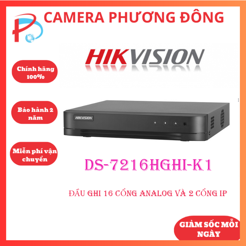 Đầu ghi hình camera 16 kênh hikvision ds-7216hghi-k1 turbo hd 3.0 - hàng chính hãng