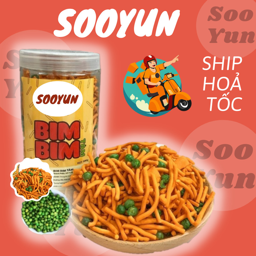 Bim bim que tăm đậu hà lan 350g sooyun thơm ngon ,giòn cay