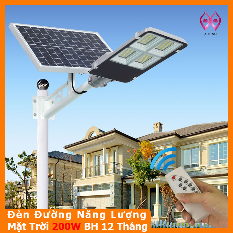 [Hàng Mới] Bộ Đèn Đường Năng Lượng Mặt Trời  100w - 200w - 300w Phân Thể Điều Khiển Từ Xa Á Minh Led Bảo Hành 12 Tháng