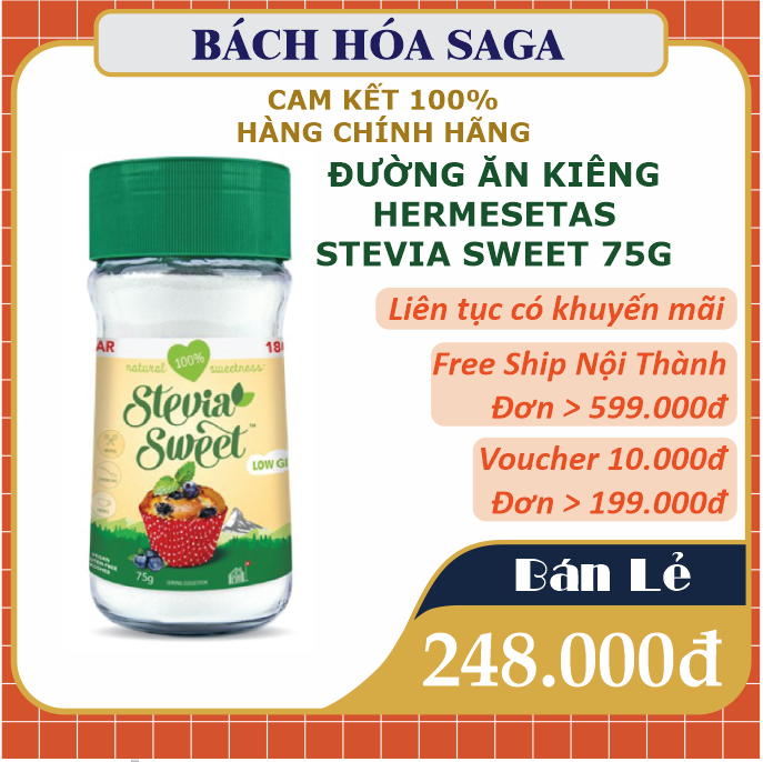 Đường ăn kiêng hermesetas stevia lọ 75g