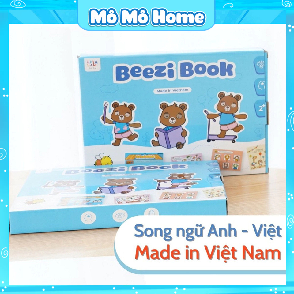 Học liệu bóc dán beezi book cho bé nhiều chủ đề đa dạng, song ngữ Anh Việt, 100+ chi tiết