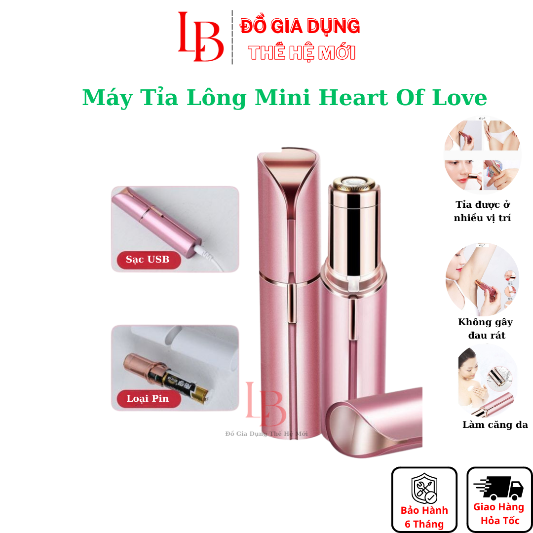 Máy tỉa lông Mini không đau Heart Of Love S-6088,Tỉa lông mép, vùng kín, lông nách loại sạc điện mới nhất 2024 Đồ Gia Dụng Thế Hệ Mới