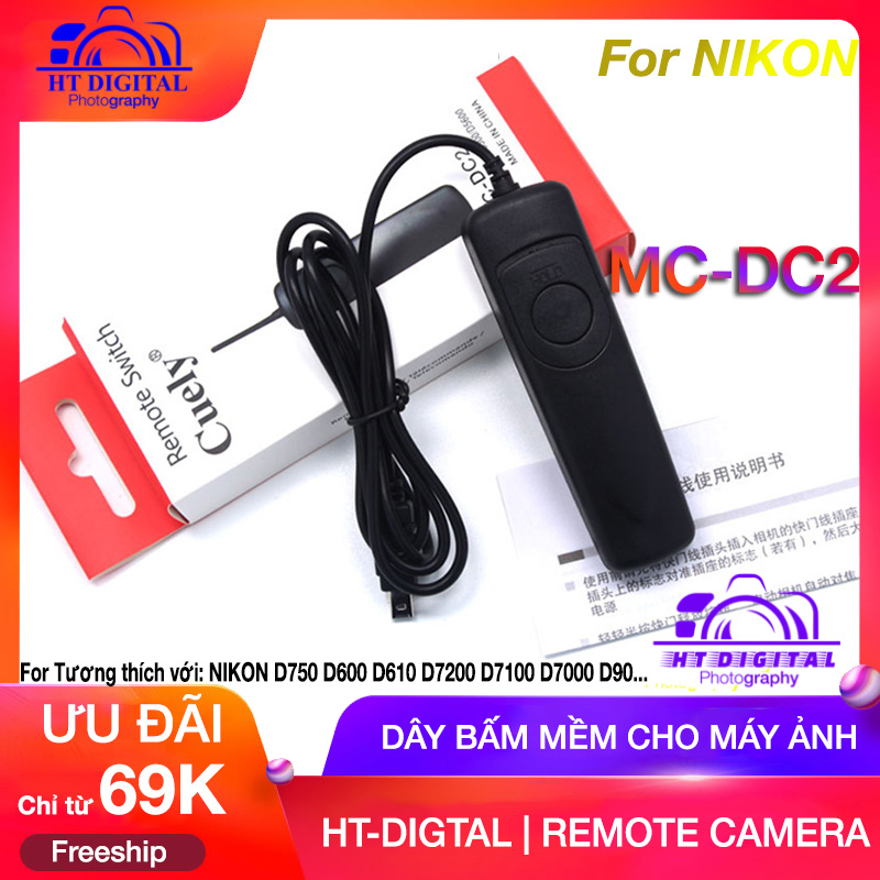 Dây bấm mềm mc-dc2 for nikon d90 d5100 d3200 d7000 3100 d600