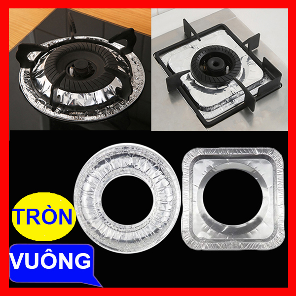 Combo 10 tấm giấy bạc lót bếp ga chắn dầu mỡ