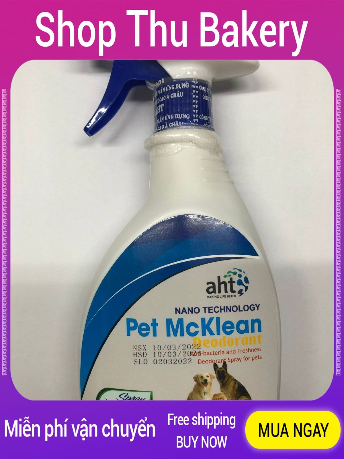 Chai Xịt Diệt Khuẩn Khử Mùi Thú Cưng Nano bạc AHT 430 ml DTK164220174 - Shop Thu Bakery - AHT Silver Pet Deodorant AHT 430 ml