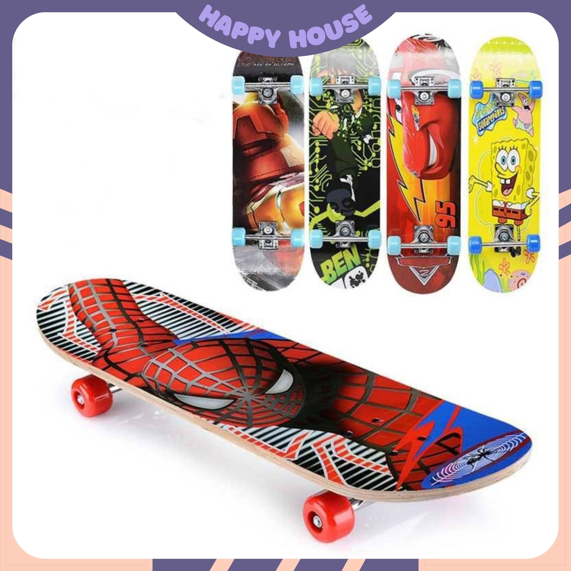 Ván Trượt Skateboard, Ván Trượt Gỗ 7 Lớp, Bánh Cao Su Chắc Chắn Đật Chuẩn Thi Đấu, Giúp Bé Phát Triển Khả Năng Vận Động