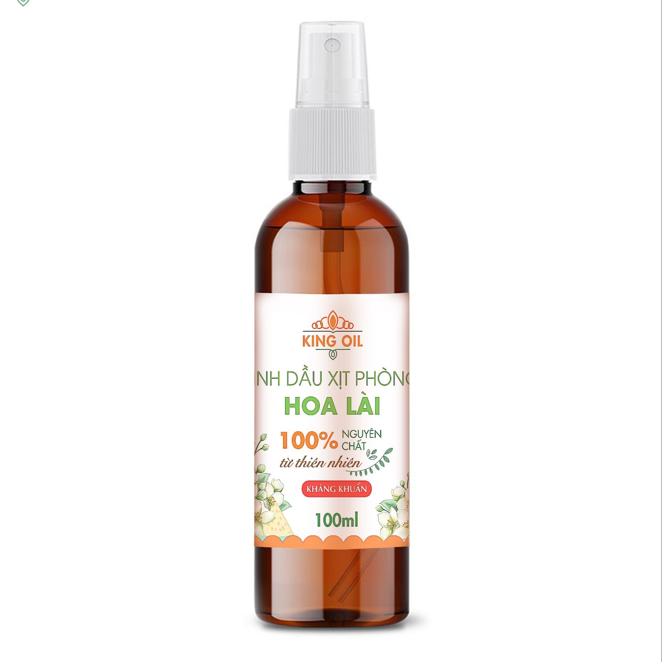 Bình xịt phòng 100ml tinh dầu hoa Lài/ Bạc Hà/ Sả Chanh/ Cam/ Oải hương/ Bưởi/ Quế/ hoa Hồng/ Lavender, thơm phòng, thư giản, đuổi muỗi, khử khuẩn