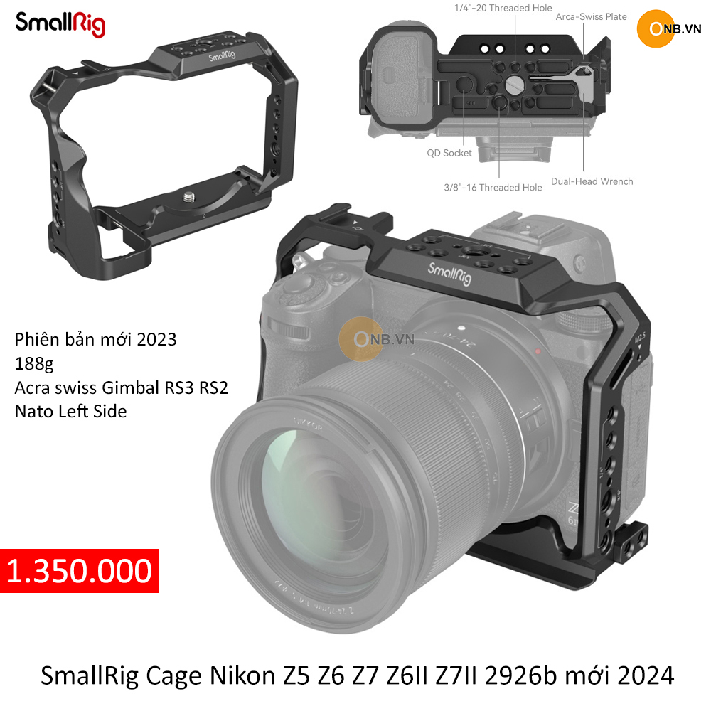 Smallrig cage khung máy ảnh nikon z5 z6 z7 z6ii z7ii 2926b mới 2023