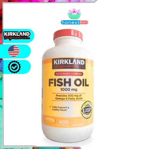 Viên uống dầu cá Kirkland Signature Fish Oil 1000mg 400 viên