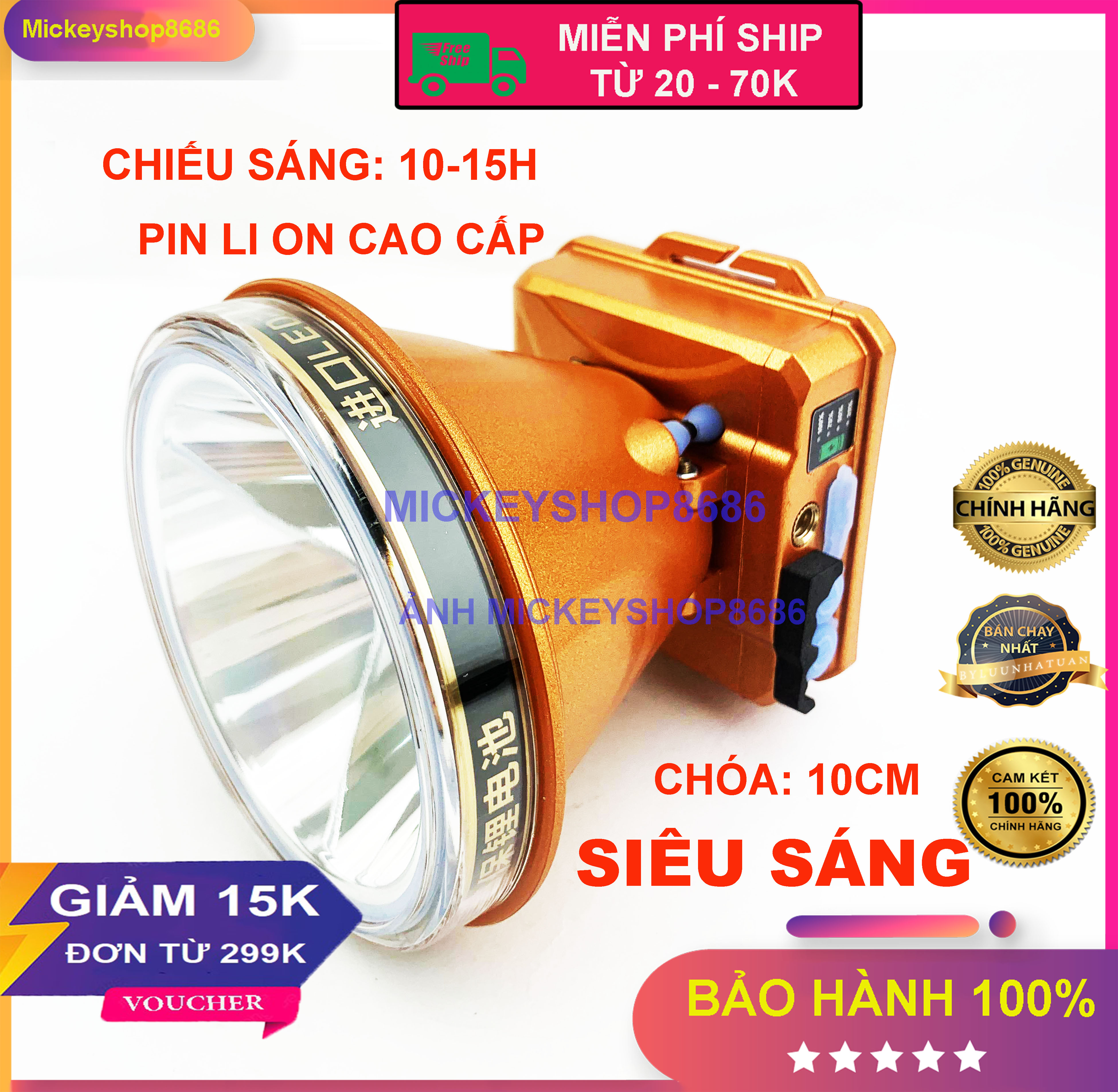 Đèn pin đội đầu YUXING A8 LED 800w cao cấp chống nước đèn led siêu sáng Ánh sáng vàng hoặc ánh sáng trắng